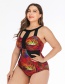 Fashion Red Large Cup One-piece Swimsuit