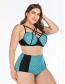 Fashion Blue Steel Plate Large Cup Swimsuit