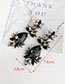 Fashion Black Alloy Diamond-drilled Drop-shaped Diamond Stud Earrings