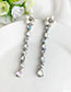 Fashion Silver + Color Alloy Pearl Flower Stud Earrings