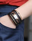 Fashion Gray Multilayer Leather Pearl Bracelet