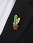 Fashion Red Alloy Drip Cactus Brooch
