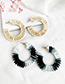 Fashion White Diamond Alloy Lafite Earrings
