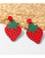 Fashion Strawberry Red Acrylic Fruit Earrings