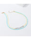 Fashion Gold + Blue Letter M Beads Woven N Necklace Set