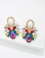 Fashion Pink Diamond Glass Flower Earrings