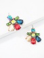 Fashion Color Diamond Glass Flower Earrings