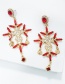 Fashion Red Cross Flower Earrings