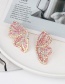 Fashion Pink Butterfly Wings And Diamond Earrings