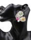 Fashion Silver Butterfly Zircon And Diamond Earrings