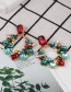 Fashion Ab Color Glass Drill Flower With Diamond Stud Earrings