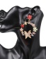 Fashion Red Color Geometric Wreath Butterfly Stud Earrings