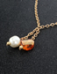Fashion Orange Shaped Crystal Pearl Necklace