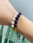 Fashion Navy Blue Copper Beaded Natural Pearl Bracelet
