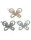 Fashion Silver Geometric Flower Butterfly Hollow Diamond-studded Hairpin