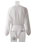 Fashion White Chiffon V-neck T-shirt Jumpsuit