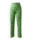 Fashion Fluorescent Green Snake Print Trousers
