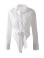 Fashion White Lace-up Shirt Sunscreen Jumpsuit