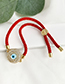 Fashion Red Copper Inlaid Zircon Braided Rope Eye Bracelet