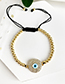 Fashion Gold Copper Inlaid Zircon Beaded Eye Bracelet