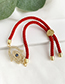 Fashion Red Copper Inlaid Zircon Braided Rope Hollow Palm Eyes Bracelet