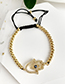 Fashion Gold Copper Inlay Zircon Beaded Hollow Palm Eye Bracelet