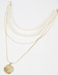 Fashion Gold Metal Snake Chain Imitation Pearl Necklace