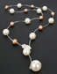 Fashion Brown Diamond-like Pearl Necklace