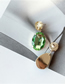 Fashion Advanced Green Glass Crystal Contrast Earrings
