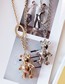 Fashion Gold Metal Bear Thick Chain Necklace