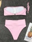 Fashion Pink Belted Love Print High Waist Bikini