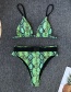 Fashion Green Serpentine Belt High Waist Split Swimsuit