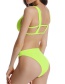 Fashion Fluorescent Yellow High Waist Split Swimsuit