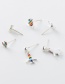 Fashion Aircraft  Silver Needle Rainbow Cartoon Earrings