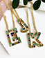 Fashion Letter K Alloy Diamond Alphabet Necklace