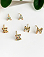 Fashion D Gold Copper Inlaid Zircon Letters