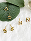 Fashion N Gold Copper Inlaid Zircon Letters