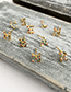Fashion L Gold Copper Inlaid Zircon Letters