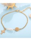 Fashion Gold Sequined Cross Freshwater Pearl Bracelet