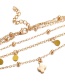Fashion Gold Cactus Sequins Multi-layer Necklace