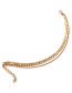 Fashion Gold Aircraft Chain 2 Layer Anklet Set
