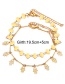 Fashion Gold Metal Square Piece Palm Anklet Two-piece