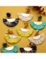 Fashion Yellow Lafite Fringe Fan Earrings