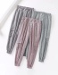 Fashion Gray Grid Plaid Printed Chain Stitching Trousers