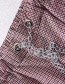 Fashion Gray Grid Plaid Printed Chain Stitching Trousers