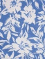 Fashion Blue Flower Print V-neck Dress