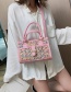 Fashion Pink Woolen Stitching Shoulder Bag