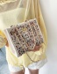 Fashion White Woolen Stitching Shoulder Messenger Bag