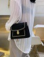 Fashion Black Pu Contrast Color Stitching Shoulder Messenger Bag