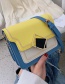 Fashion Blue Contrast Geometric Square Buckle Shoulder Messenger Bag